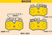 BA2036 Sada brzdových destiček, kotoučová brzda BARUM