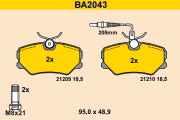 BA2043 Sada brzdových destiček, kotoučová brzda BARUM