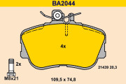 BA2044 Sada brzdových destiček, kotoučová brzda BARUM