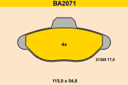 BA2071 Sada brzdových destiček, kotoučová brzda BARUM