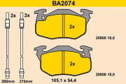 BA2074 Sada brzdových destiček, kotoučová brzda BARUM