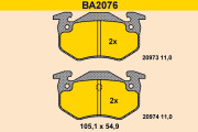 BA2076 Sada brzdových destiček, kotoučová brzda BARUM