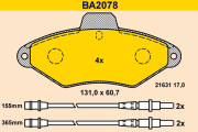 BA2078 Sada brzdových destiček, kotoučová brzda BARUM