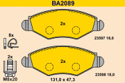 BA2089 Sada brzdových destiček, kotoučová brzda BARUM