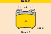 BA2095 Sada brzdových destiček, kotoučová brzda BARUM