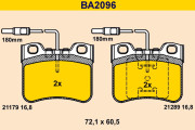 BA2096 Sada brzdových destiček, kotoučová brzda BARUM