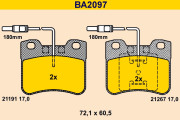 BA2097 Sada brzdových destiček, kotoučová brzda BARUM