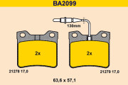 BA2099 Sada brzdových destiček, kotoučová brzda BARUM