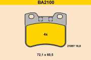 BA2100 Sada brzdových destiček, kotoučová brzda BARUM