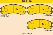 BA2110 Sada brzdových destiček, kotoučová brzda BARUM