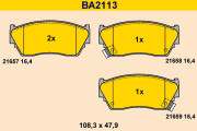 BA2113 Sada brzdových destiček, kotoučová brzda BARUM