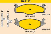 BA2133 Sada brzdových destiček, kotoučová brzda BARUM