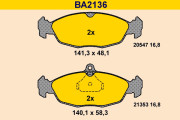 BA2136 Sada brzdových destiček, kotoučová brzda BARUM