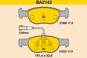 BA2142 Sada brzdových destiček, kotoučová brzda BARUM