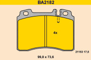 BA2182 Sada brzdových destiček, kotoučová brzda BARUM