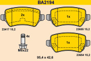 BA2194 Sada brzdových destiček, kotoučová brzda BARUM