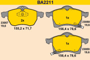 BA2211 Sada brzdových destiček, kotoučová brzda BARUM