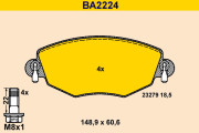 BA2224 Sada brzdových destiček, kotoučová brzda BARUM