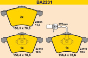 BA2231 Sada brzdových destiček, kotoučová brzda BARUM