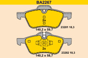 BA2267 Sada brzdových destiček, kotoučová brzda BARUM