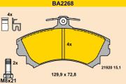 BA2268 Sada brzdových destiček, kotoučová brzda BARUM