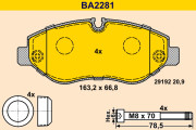 BA2281 Sada brzdových destiček, kotoučová brzda BARUM