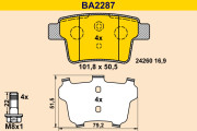 BA2287 Sada brzdových destiček, kotoučová brzda BARUM