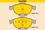 BA2288 Sada brzdových destiček, kotoučová brzda BARUM