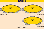 BA2295 Sada brzdových destiček, kotoučová brzda BARUM