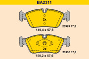 BA2311 Sada brzdových destiček, kotoučová brzda BARUM