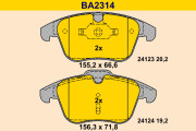 BA2314 Sada brzdových destiček, kotoučová brzda BARUM