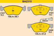 BA2315 Sada brzdových destiček, kotoučová brzda BARUM