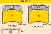 BA2322 Sada brzdových destiček, kotoučová brzda BARUM