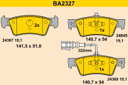 BA2327 Sada brzdových destiček, kotoučová brzda BARUM