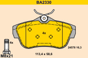 BA2330 Sada brzdových destiček, kotoučová brzda BARUM