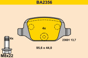 BA2356 Sada brzdových destiček, kotoučová brzda BARUM