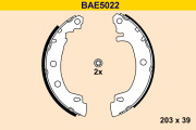 BAE5022 Sada brzdových čelistí BARUM