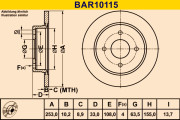 BAR10115 Brzdový kotouč BARUM