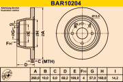 BAR10204 Brzdový kotouč BARUM