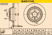 BAR11145 Brzdový kotouč BARUM