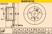 BAR16110 Brzdový kotouč BARUM