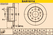 BAR16114 Brzdový kotouč BARUM