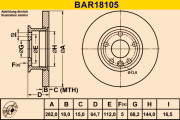 BAR18105 Brzdový kotouč BARUM