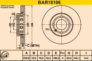 BAR18106 Brzdový kotouč BARUM