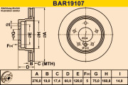 BAR19107 Brzdový kotouč BARUM