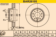 BAR26105 Brzdový kotouč BARUM