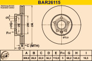 BAR26115 Brzdový kotouč BARUM