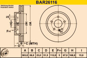 BAR26116 Brzdový kotouč BARUM