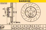 BAR28100 Brzdový kotouč BARUM