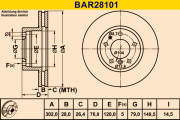 BAR28101 Brzdový kotouč BARUM